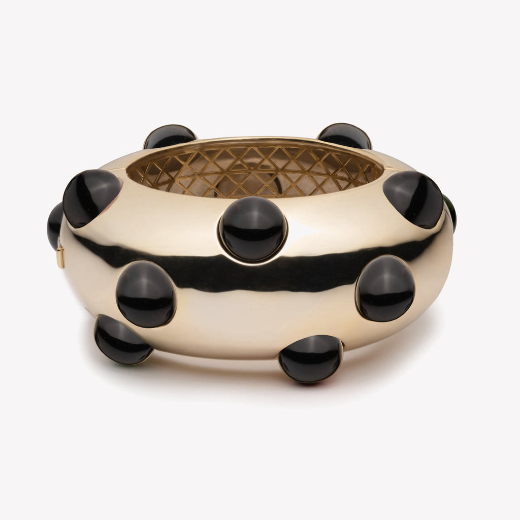 INLAID CABOCHON DOME BRACELET - ONYX