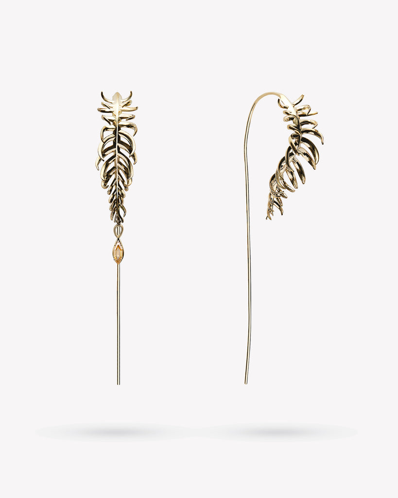 <p>frond line earrings</p><span>antique diamond</span><span>circa 1940</span>