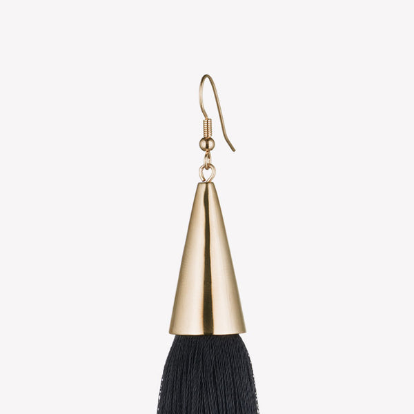 LONG SILK TASSEL EARRING