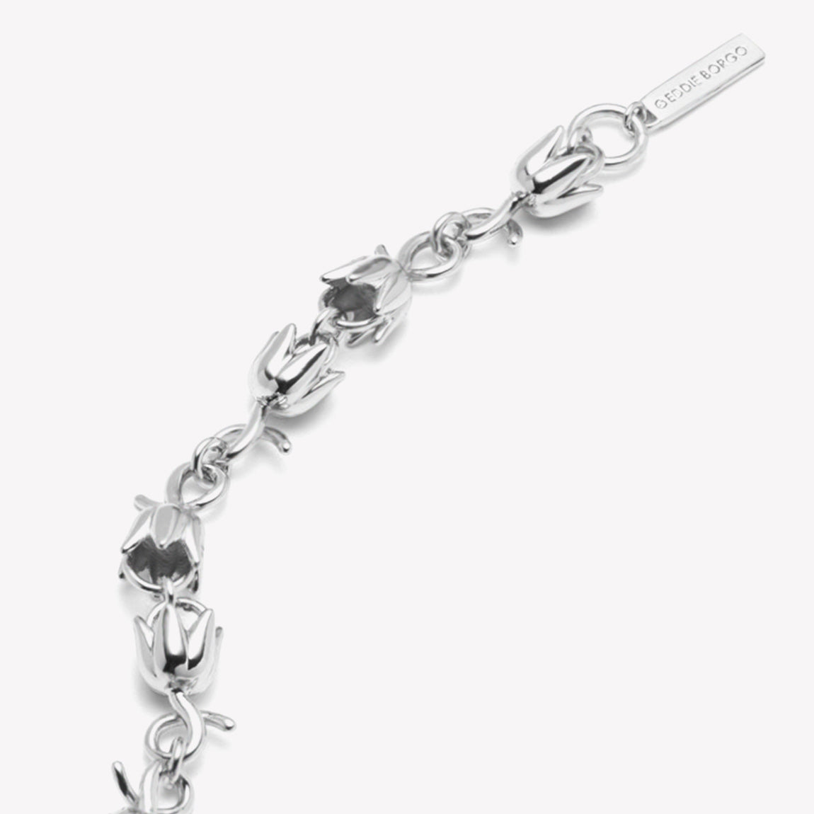 Lily of the Valley Bracelet Silver-Finish Brass with Gray and