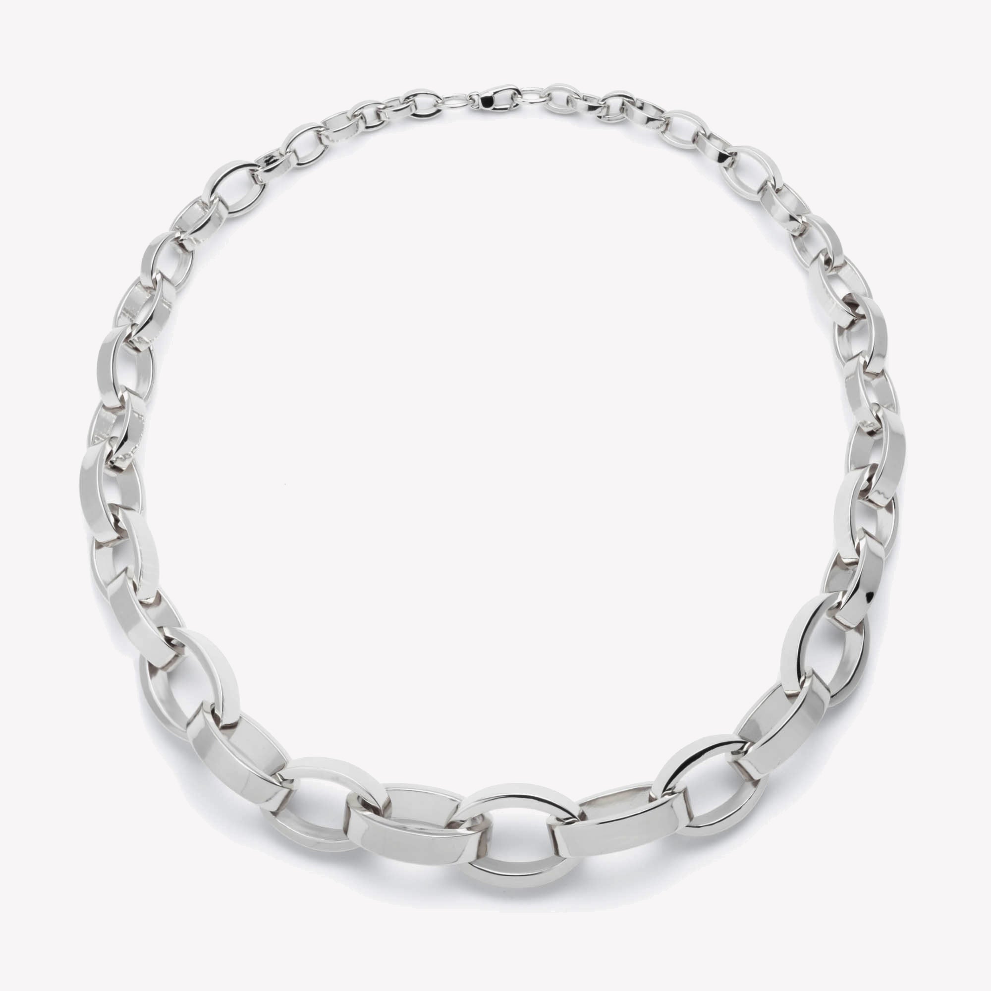 GRADUATED ELLIPSE LINK NECKLACE