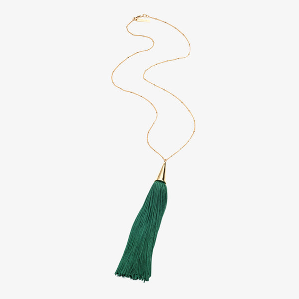 LONG SILK TASSEL NECKLACE